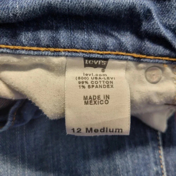 Levi's Curvy 529 Size 12 Classic Medium Wash Blue Bootcut Denim Jeans - Picture 9 of 12